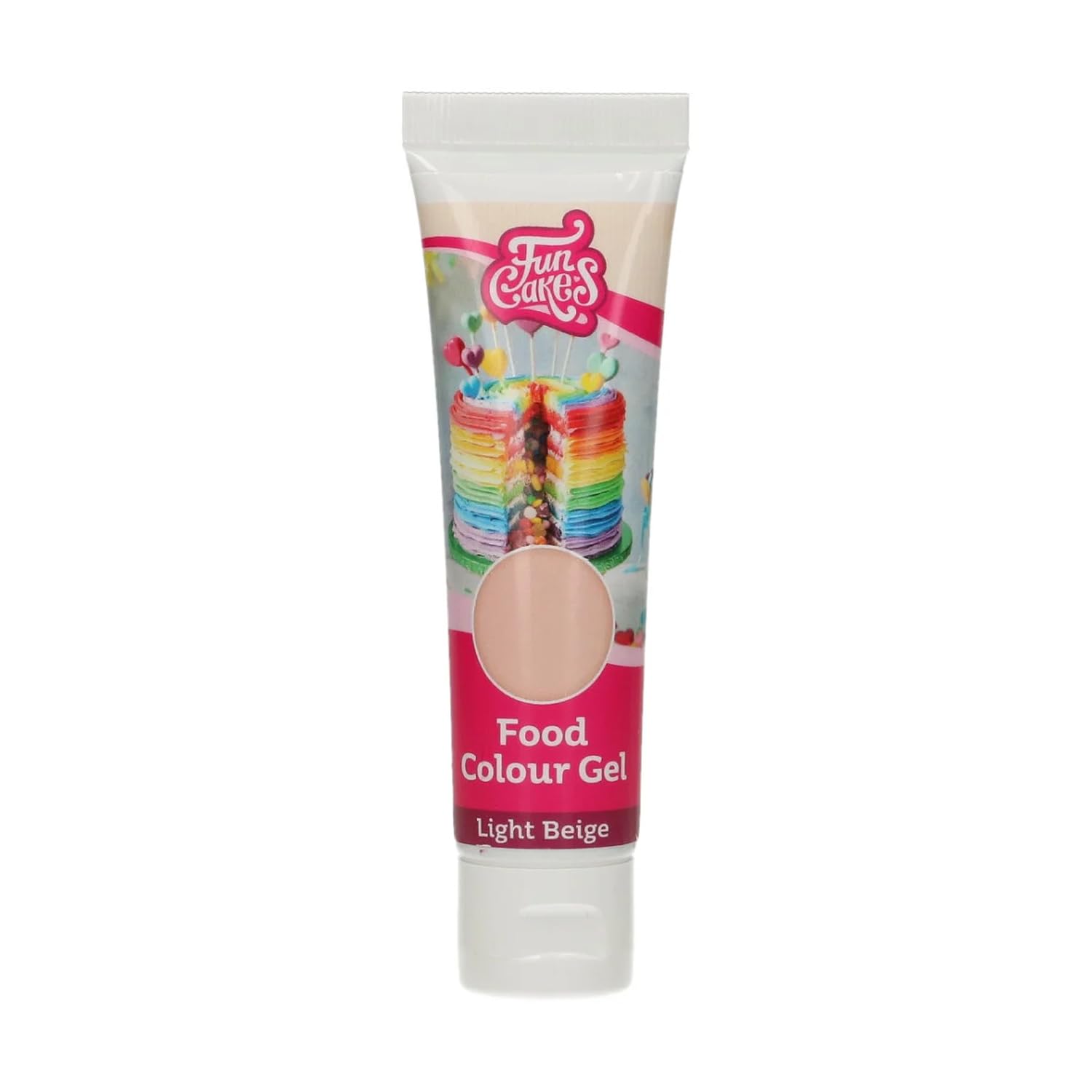 FunCakes Food Colour Gel Beige Clair: Colorant Alimentaire Gel Concentré pour le Fondant, la Pâte d'Amande, la Crème. Dosage Simple et Facile. Créer des Couleurs Vives. Halal. 30 g