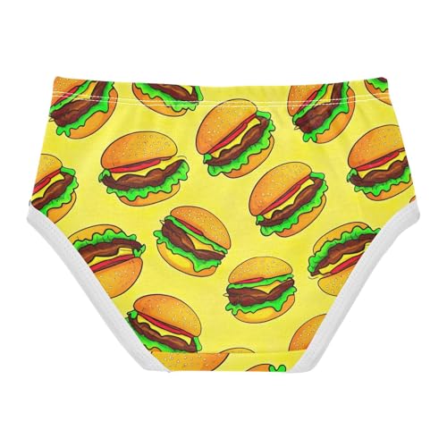 Joisal Cute Cartoon Hamburgers Yellow Little Girl Panties Girls Underwear Toddler Cotton Designer Kids Undies Briefs 2t2