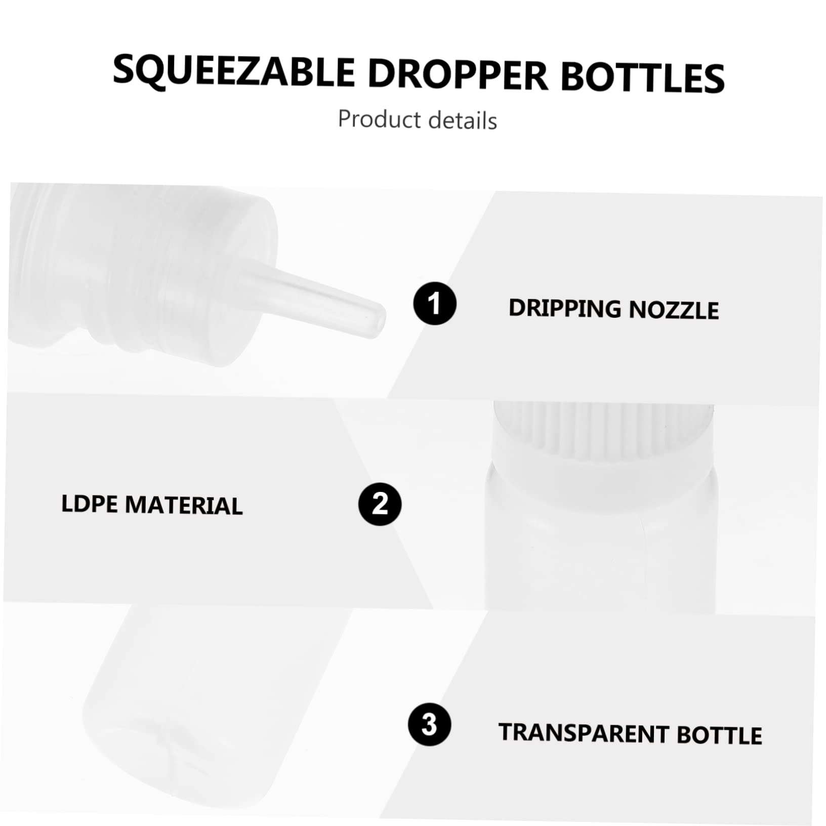 CIYODO 20pcs Bottle Eye Liquid Containers Small Dropper Bottles Squeezable Cap