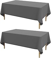 Vista 77 de AUSSPVOCT 2 manteles de lino texturizado para mesa rectangular, 52 x 70 pulgadas, mantel rectangular impermeable, lavable, tela para mesa