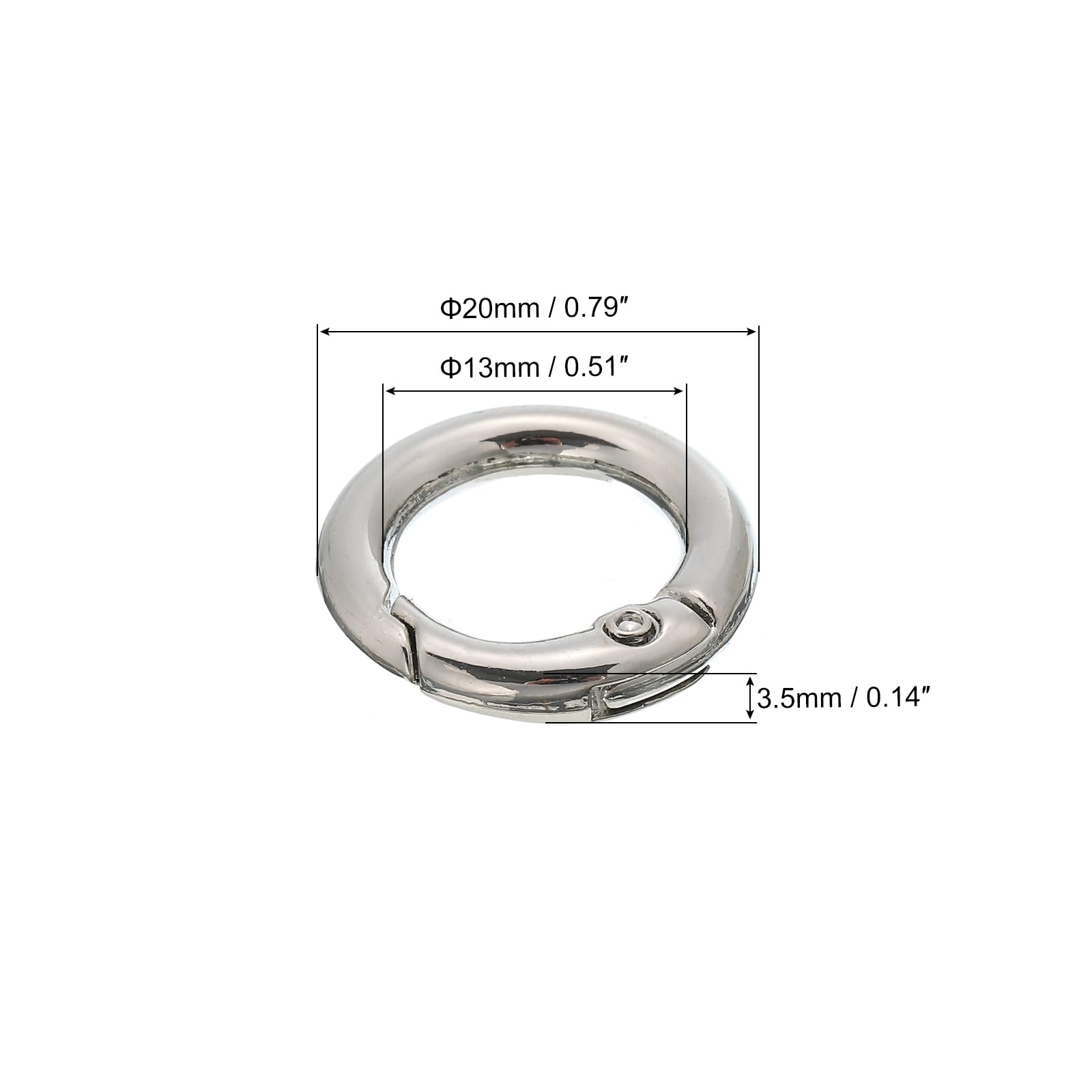 PATIKIL 13mm Spring O Ring Round Snap Clip - Image 2