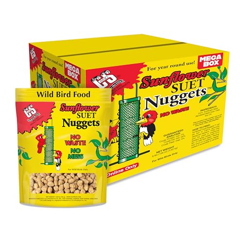 C&S Sunflower Suet Nuggets Wild Birds Food For Woodpeckers Chickadees Nuthatches and More 8 Pounds