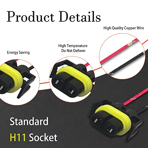 Haobo QP7061 4Pcs 9005 9006 9012 H11 H8 881 Female Adapter Wiring Harness Sockets Wire, Car Lampholder Wire For Headlights And Fog Lights thumb #2