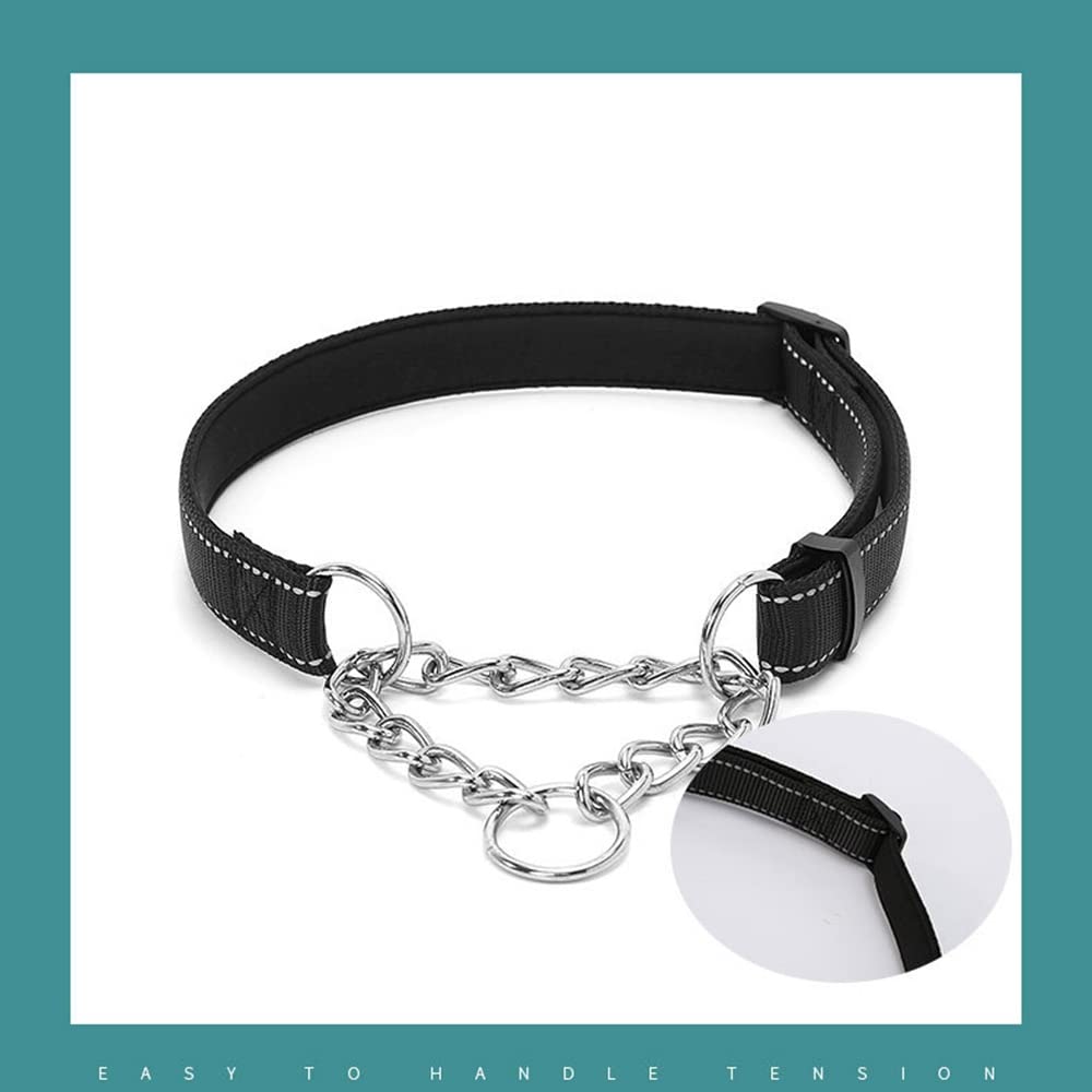 AFTNGD Chain Martingale Dog Collar, Durable Reflective Strip Adjustable No Pull Training Collar