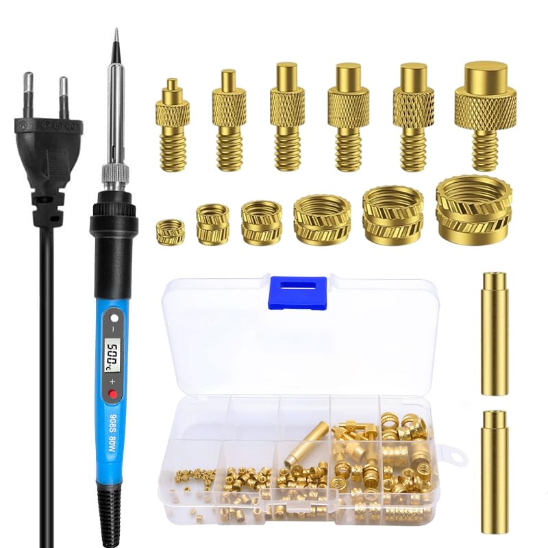 Frogetu Inserto roscado,130 Piezas M2/M3/M4/M5/M6/M8 Remaches Roscados,Insertos Roscados de Ajuste Térmico,Para Componentes de Impresión 3D y Piezas de Plástico