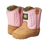 John Deere 185 Western Boot (Infant/Toddler),Tan/Pink,1 M US Infant