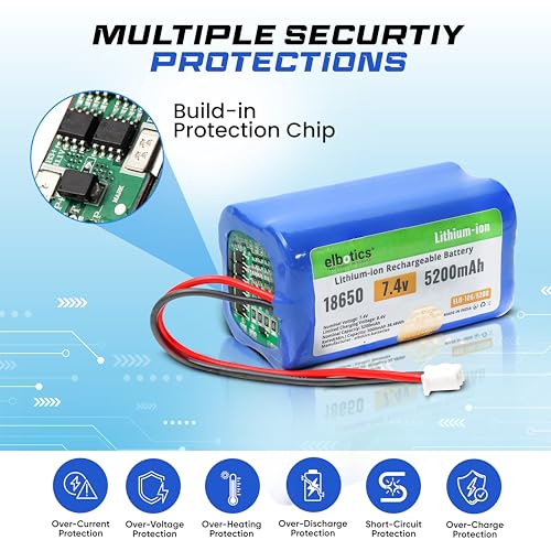 Image of 7.4V 5200mAh Li-ion Rechargeable Battery Pack JST-XH 2.54 /2P Plug Lithium-ion Batteries for Electronics Products Toys Lighting Bluetooth Equipment Fit for RC Helicopter Car Truck & RC Boats