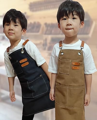 Miniatura 6 de Delantal resistente con bolsillos y correa cruzada ajustable para niños y niñas