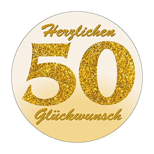 Tortenaufleger zum 50. Geburtstag (DEKORPAPIER PLUS Rund Ø 20 cm, inkl. Ausschneideservice) Cover