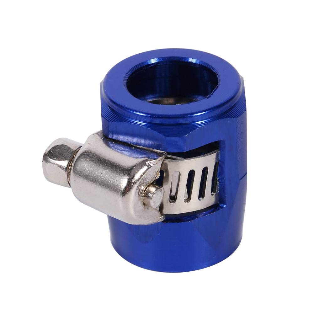 AN6 Aluminum Hose Finisher Clamp Adapter, 15mm OD Hose End Fitting with Screw Band, for Fuel Water Oil Air Lines Blue - Image 2