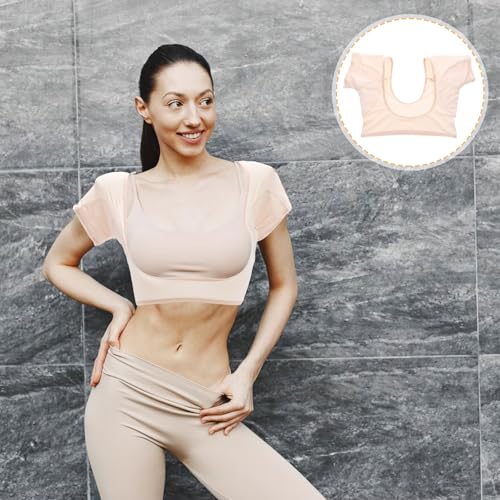 Camiseta corta transpirable de mujer con sutil absorbente de sudor textil para axilas 2