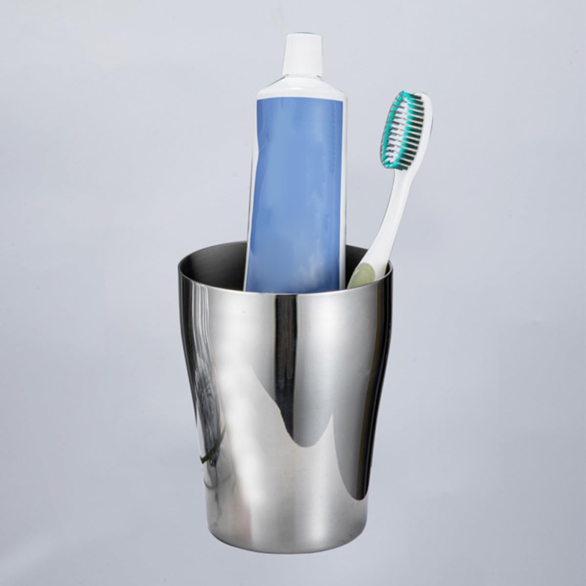 UPKOCH Stainless Steel Toothbrush Cup 500ml with Smooth Surface and Stackable Design, Sturdy Bathroom Accessory for Theme Party and Celebrate Christmas