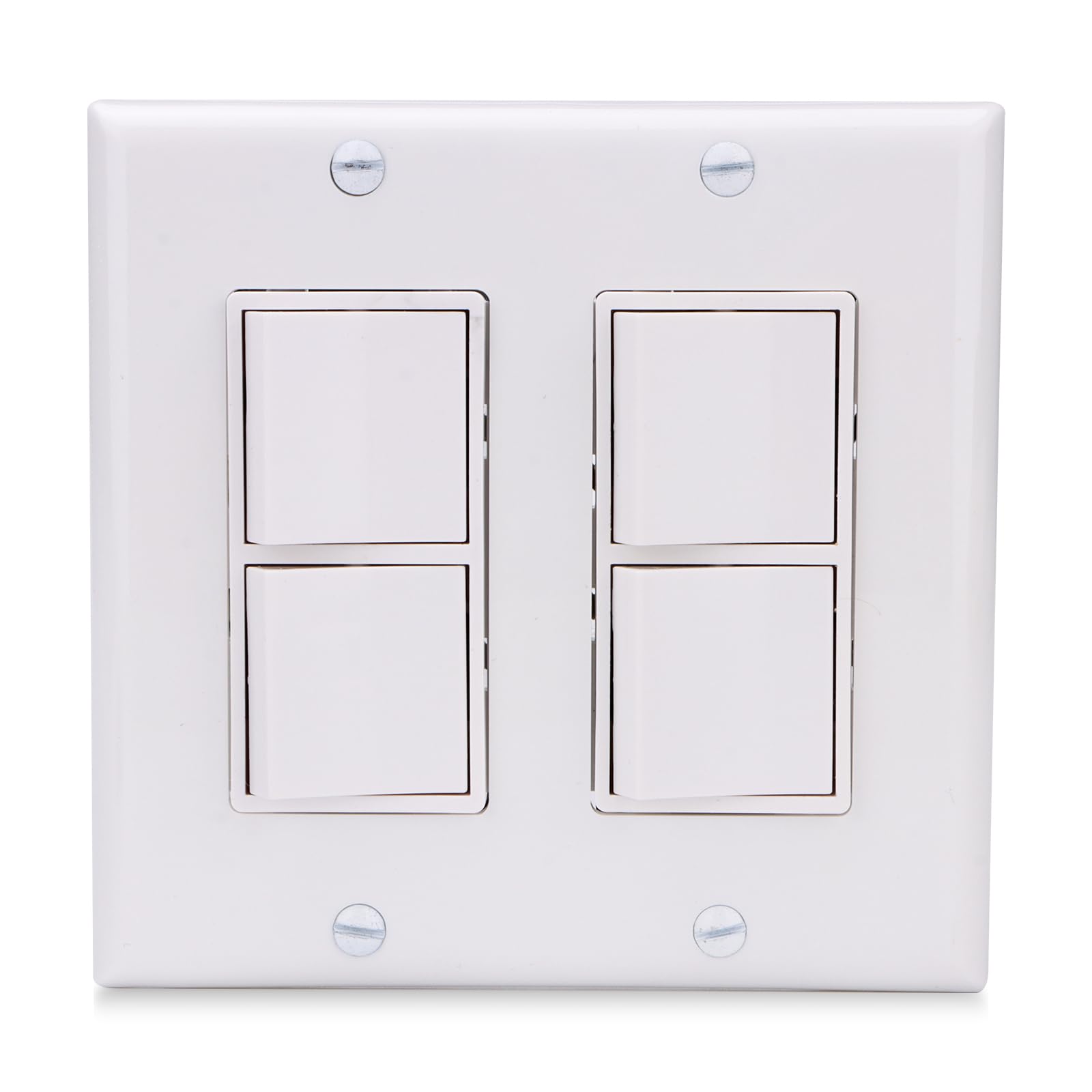 CML Double Rocker Light Switch - Single Pole, 15A 120V, White, Self-Grounding, For 1-Gang Box - View #3