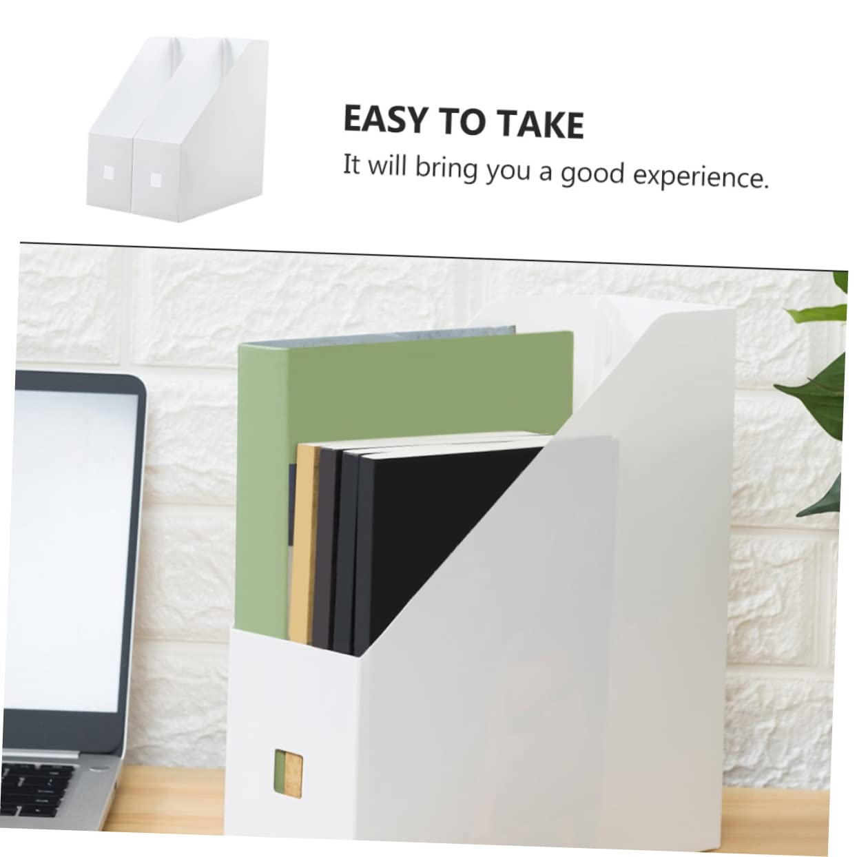 AUTSUPPL 3Pcs File Document Box Plastic File Holders for Office Home Organization Desktop File Organizer for Books Magazines and Documents Stylish