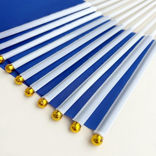 image for Consummate 25 Pack Solid Blue Flag Small Mini Plain Blue DIY Flags On 