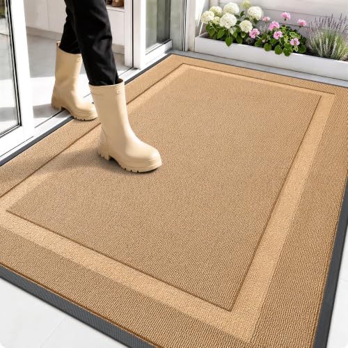 OLANLY Front Door Mat Outside 59x34, All-Season Heavy-Duty Rubber Doormat