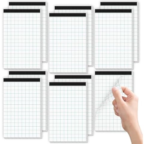 Graph Paper Pad 5x8 Graph Paper Notebook 10 Pack Grid Paper Pad 2x2 Blue Quad Rule Grid Pad Notebook Paper 5x8 White Engineering Paper Grid Paper Pad 5x8 Square Paper Pads Writing Paper- 50 Sheets/Pad Cover