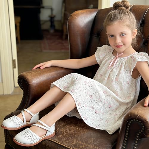 Image of Flaryzone Girls Sandals Closed Toe Summer Flats Dress Sandals Shoes Toddler /Little Kid