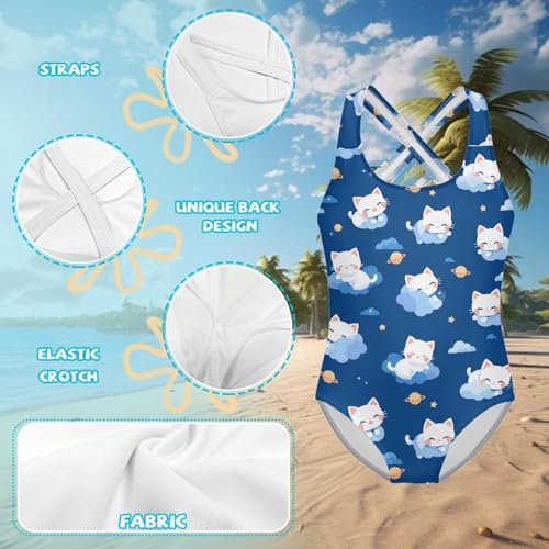 One-Piece Swimsuit for Teen Girls with Cross-Back Straps - Quick-Dry, Soft, Light, Comfort for Pool, Beach3