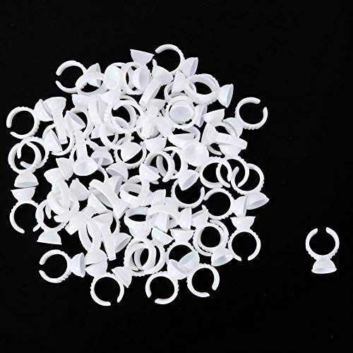 Pigment Rings,New Star Tattoo 300PCS Tattoo Rings Cups Disposable Makeup Rings Tattoo Glue Holder,Tattoo Ink Ring Adhesive Makeup Glue Rings Plastic Ink Holder Eyelash Extensions Rings (Small)