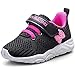 WYSBAOSHU Kinder Sportschuhe Ultraleicht Atmungsaktiv Turnschuhe für Baby Mädchen Jungen Klettverschluss Low-Top Sneakers（23EU/Abmessungen der Etiketten23,Schwarz