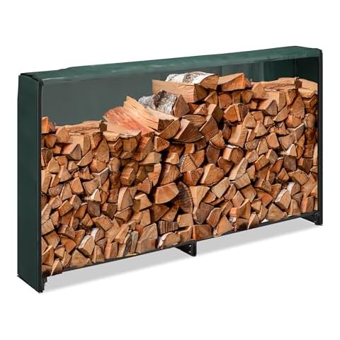 Range-bûches Relaxdays avec Protection Cover