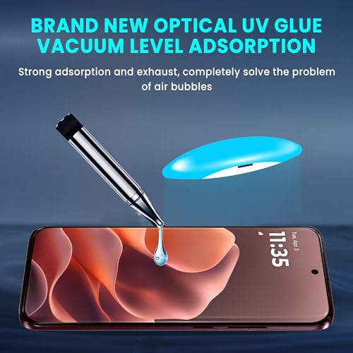 Image of FIRST MART UV Tempered Glass for Motorola Edge 70 Pro Plus - Pack of 2, 9H Full-Glue Curved Screen Protectors, HD Clear, Fingerprint Compatible, Installation Kits | Crystal Clear