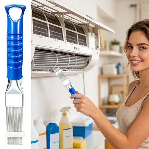 AC Fin Comb- Durrable Metal Radiator Whisk Brushes, Ensurre Smmooth Condenser Cleaners, Reusaables Air Conditioner Maintenance Tools- For Home Apartments Kitchens Bedrooms, Mobile Heating & Cooling-3