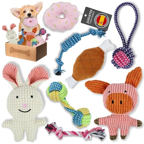 Zedegran Pack 8 Juguetes Para Perros: Juguete Interactivo Para Cachorros, Mordedores Y Peluche Divertido Bolsa De Almacenamiento- Ideal Para Perr Zedegran Pack 8 Juguetes Para Perros: Juguete Interactivo Para Cachorros, Mordedores Y Peluche Divertido Bolsa De Almacenamiento- Ideal Para Perr