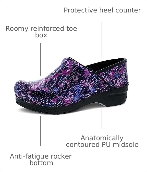 Image of Dansko Professional Slip-On Clogs for Women - Rocker Sole and Arch Support for Comfort - Ideal for Long Standing Professionals - Nursing, Veterinarians, Food Service, Healthcare Professionals