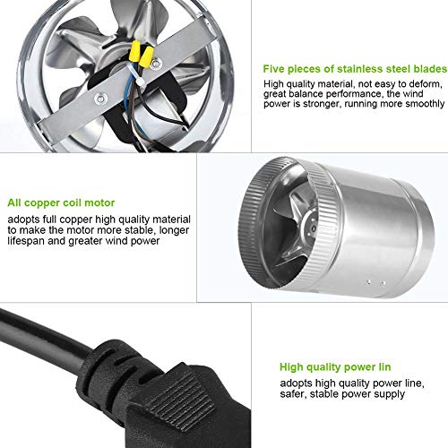 Ventilador de exaustão, Ventilador de duto em linha que não agride o meio ambiente, sótão de 4/6 pol