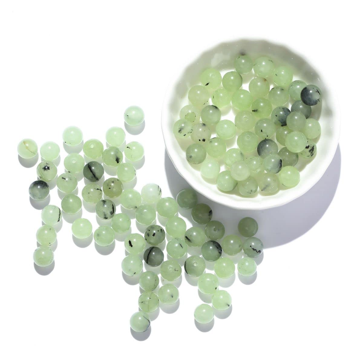 10mm 100pcs Prehnite Natural Stone Beads Gemstone Round Spacer Loose Beads for Jewelry Making DIY Bracelet Semi Precious Beads โ image 1