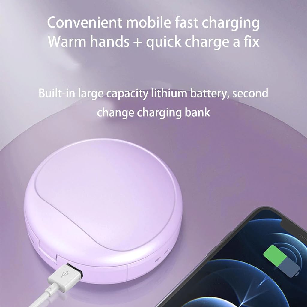 Specchio per Trucco a LED Specchio per ritocco con scaldamani Portatile Leggero Specchio per Trucco Multifunzionale Power Bank