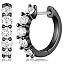 Hoops 10-Black Ring and White Stone