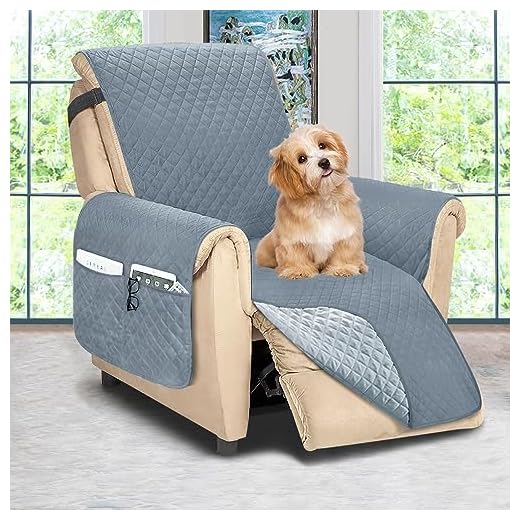 Reversible Recliner Chair Cover, Sofa Covers for Dogs,Sofa Slipcover,Couch Covers for 3 Cushion Couch,Couch Protector(Recliner Oversize:Dark Grey/Grey)