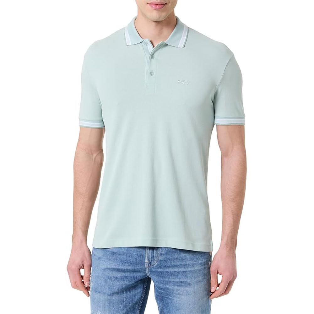 BOSS Men's Paddy 10241663 01 Polo, Turquoise/Aqua 448, M