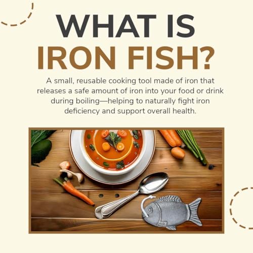 Image of Natural Iron Fish - Long-Lasting Cooking Tool to Boost Dietary Iron - Safe Supplement Alternative with 5-Year Supply