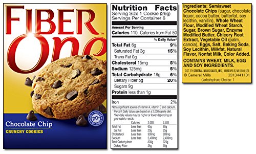 Buy General Mills, Fiber One, Cookies, 6 Count (0.92oz Each ...