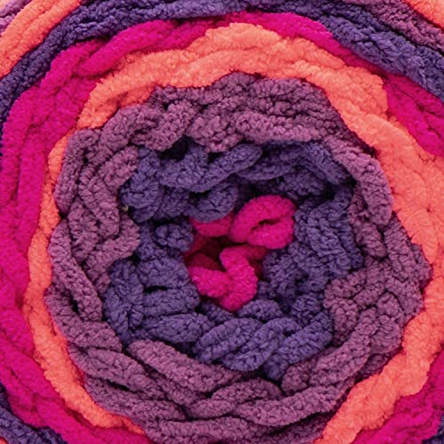 Image of Bernat Blanket Stripes 300g Neon Plum Yarn - 2 Pack of 300g /10.5oz - Polyester - 6 Super Bulky - Knitting /Crochet