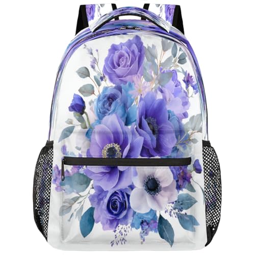 Flores Botánica Morada En Acuarela Mochila Ligera Mochila Del Ordenador Unisex Mochilas Deportivas Para Colegio Mujer Hombre 29X40Cm