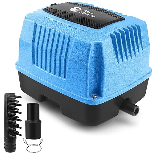 AquaMiracle Super Powerful Linear Air Pump AP-40/AP-60/AP-80 Pond Aerator, Septic Air Pump, Hydroponic Air Pump, Koi Pond Air Pump 635/950/1350GPH, for Waste Treatment, Fish Farm, Seafood Re