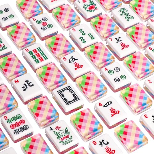 Set de Fichas Americanas de Mahjong, 166 piezas acrílicas miniatura 4
