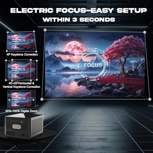 4k Projector, HINISO Projector 13000 Lumens(UPGRADED), Wifi 6, Bluetooth, Autofocus/keystone,Native 1080P Portable Projector, Fully Sealed Engine... - Image 6