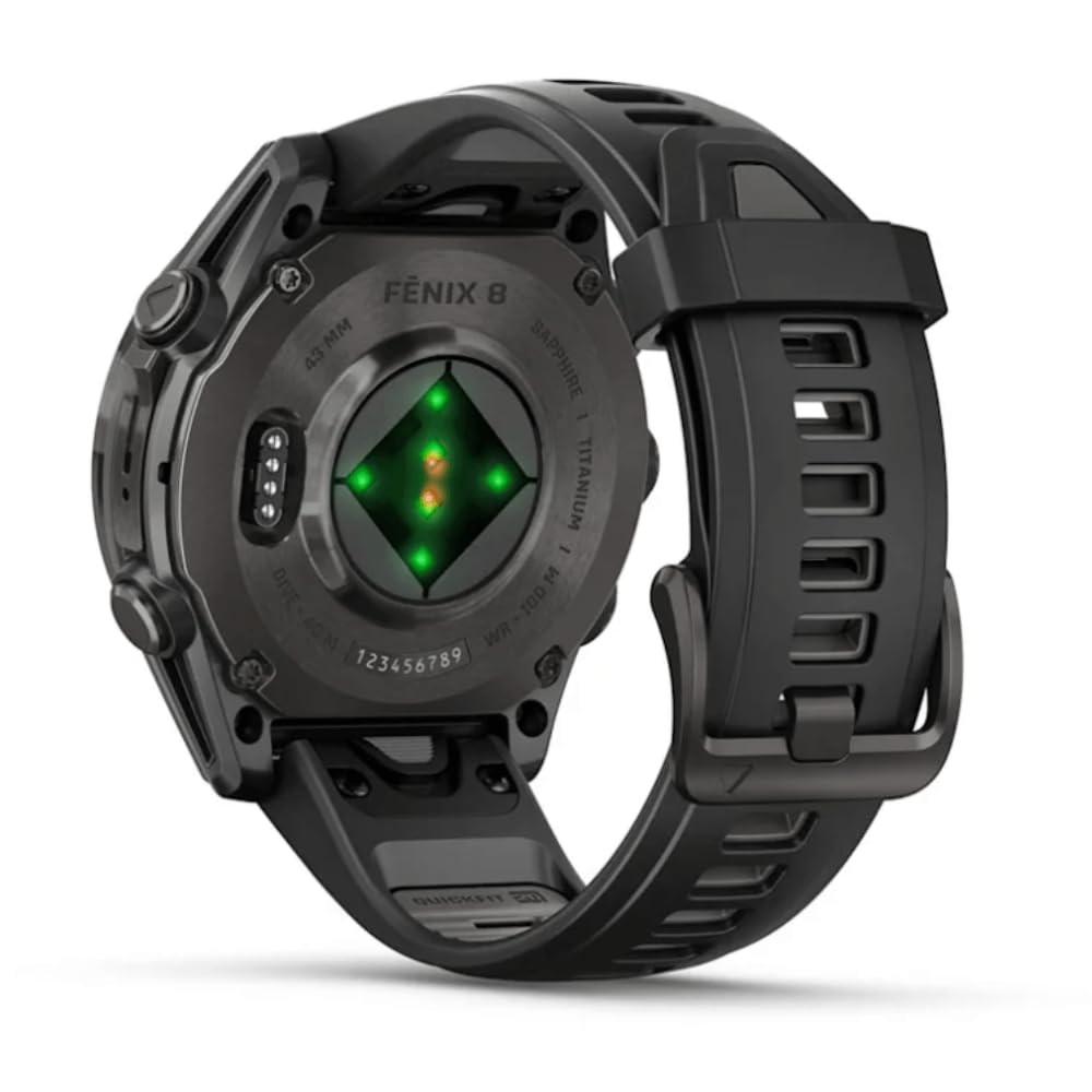 Garmin Bright Amoled Fenix 8-43 MM | Fino a 29 giorni di durata della batteria in modalità Smartwatch | Monitoraggio della salute e della ricchezza 24/7 Altoparlante integrato, microfono e torcia LED