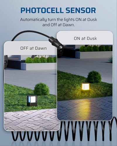 Image of DEWENWILS 200W Low Voltage Landscape Transformer with 2 Zones, 120V AC to 15V DC, Low Voltage Transformer with LED Screen, Photocell Sensor & Timer, Outdoor Metal Shell for Spotlight Steplight