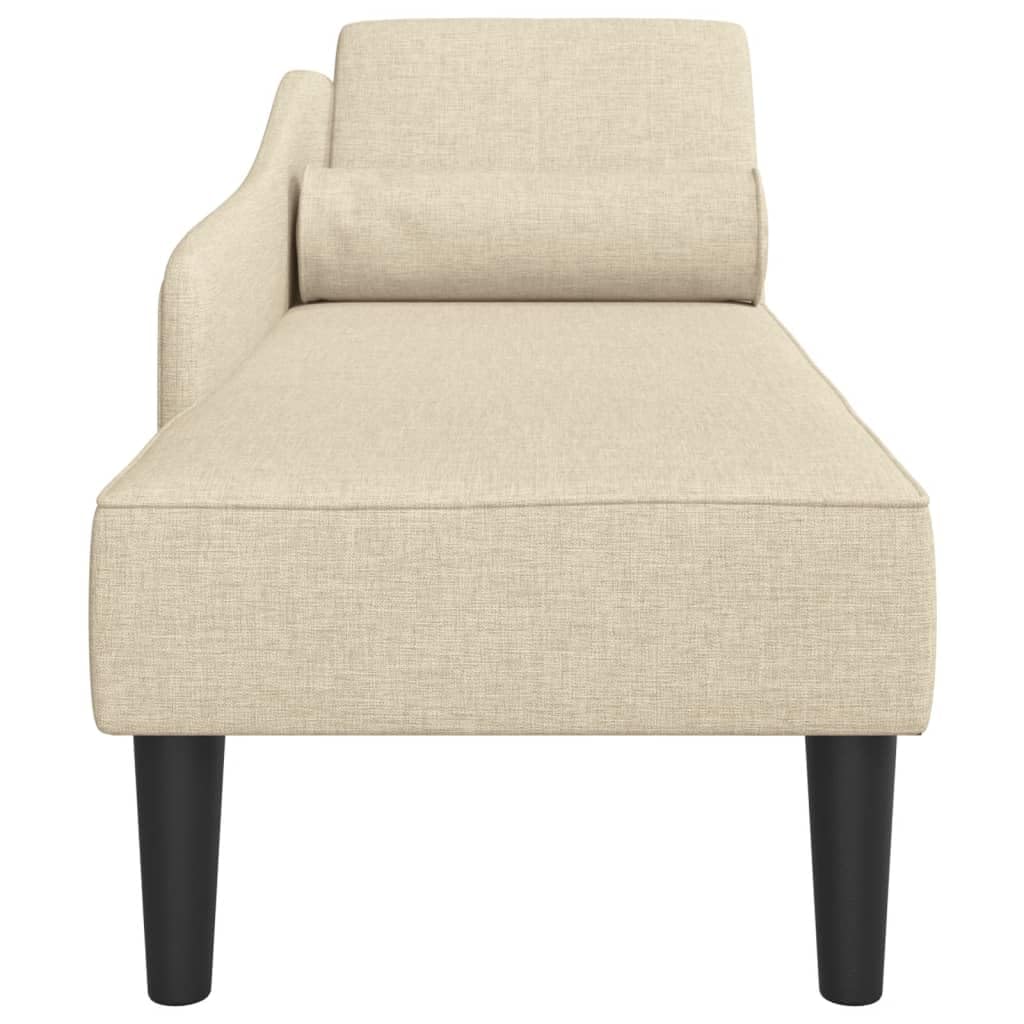 Lechnical Chaise Longue Divano con Cuscini in Tessuto Crema, Relax per Salotto e Camera da Letto - Modello 4007602