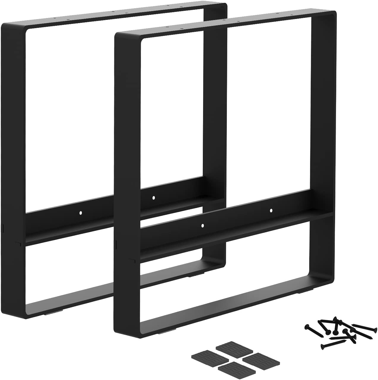Hettch 27.5 N. Black Square Adjustable Metal Table Legs, Desk Legs