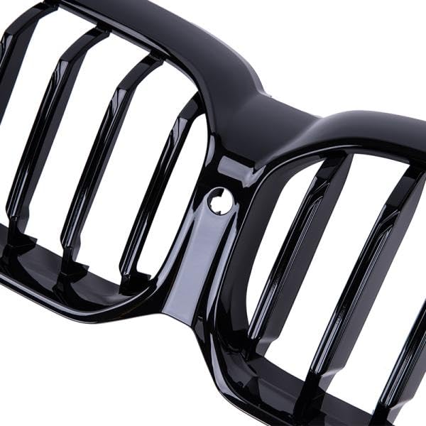 Frontgrill Glanz Schwarz passend für BMW 5er G30 G31 Facelift 2020–2023 Kühlergrill Single Line Design ABS Austausch Grill Limousine Touring mit oder ohne Kamera