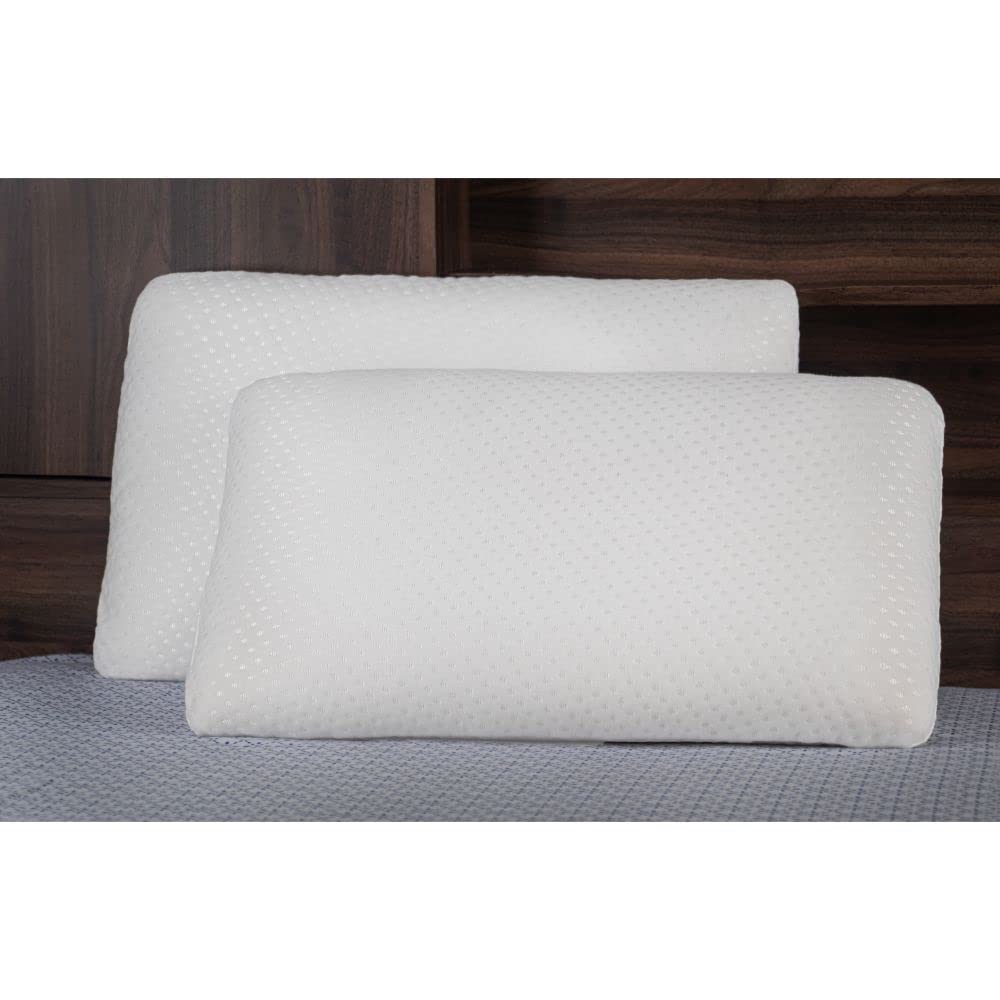 Wakefit Super Soft Sleeping Pillow | Hypoallergenic Plush Foam | 1-Year Warranty | Regular Size 21.5 x 13.7 x 5 inches | White | Pack of 2
