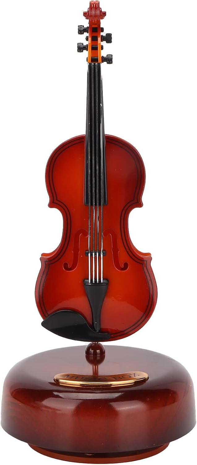 2PCS Violin Music Box, Mini Violin Violin Decoration Tiny Violin with